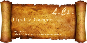Lipsitz Csenger névjegykártya